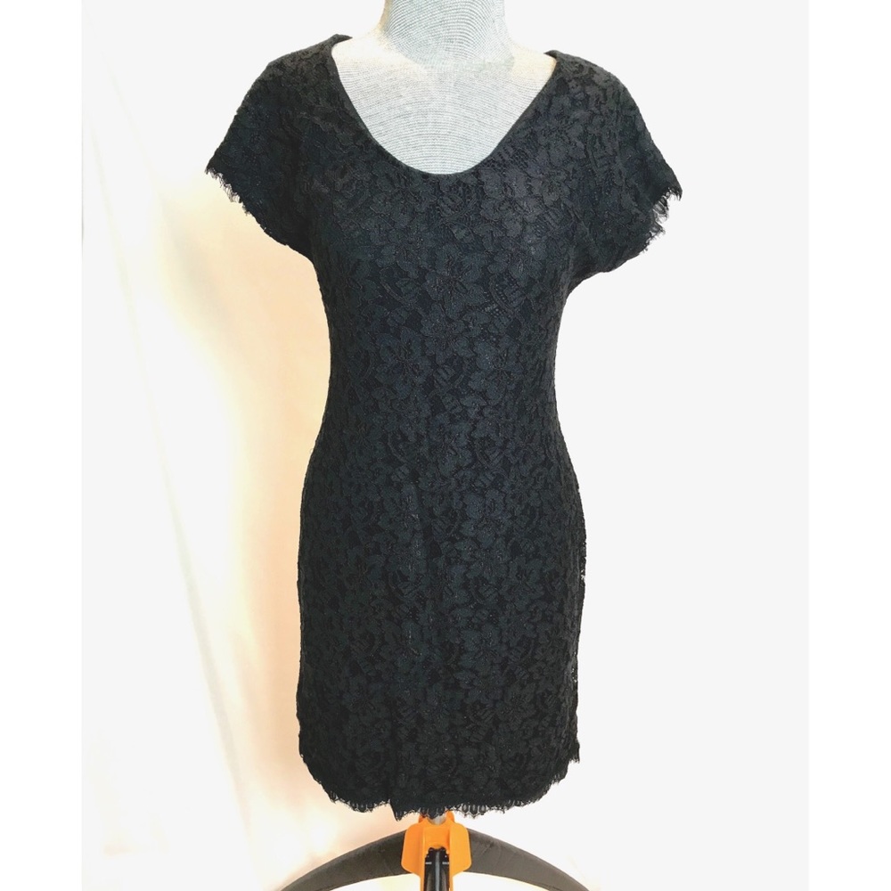 Diane von Furstenberg black lace dress